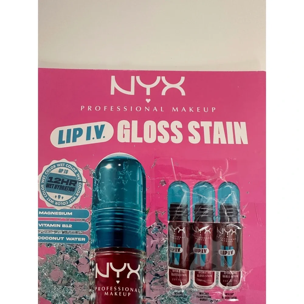 NYX Multicolor Lip‎ I.V. Hydrating Gloss Stain Set 3 Pack 0.16oz Each